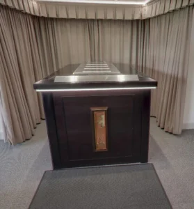 A UK Crematorium Catafalque photo-crematoria.uk